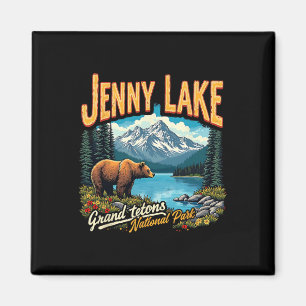 Nationalpark Jenny Lake Vintage Reise Urlaub Gra Magnet