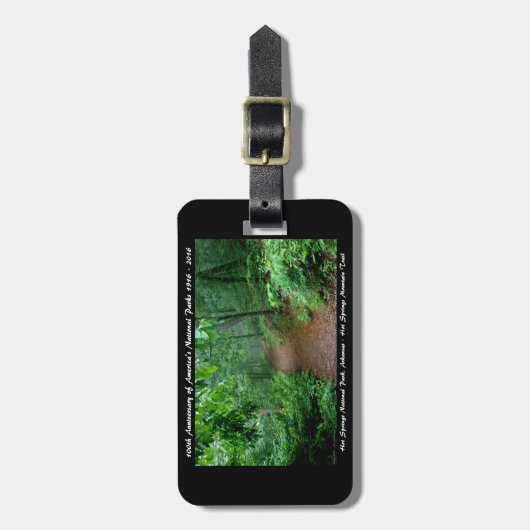 Nationalpark Jubiläum Hot Springs Mt Gepäckanhänger (Vorderseite vertikal)