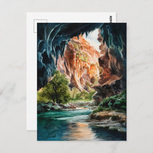 Nationalpark Karlsbad Wasserfarbenmalerei Postkarte (Vorne/Hinten)