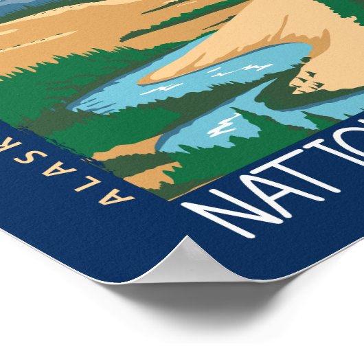 Nationalpark Kobuk Tal Alaska Retro erschüttert Poster (Ecke)