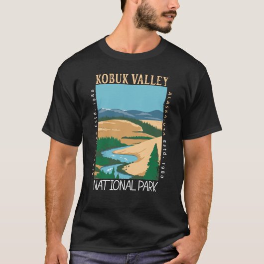 Nationalpark Kobuk Tal Alaska Retro erschüttert T-Shirt (Vorderseite)