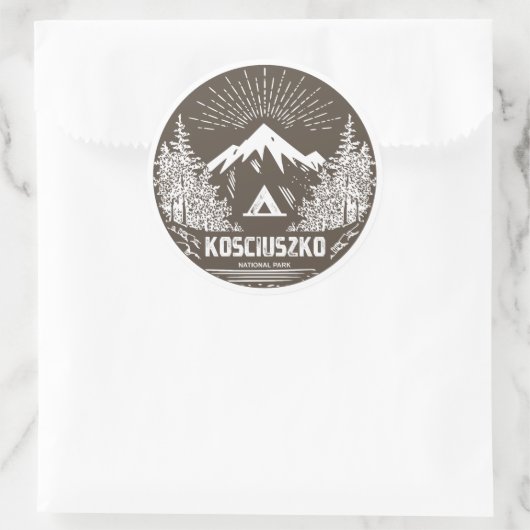 Nationalpark Kosciuszko Runder Aufkleber (Tasche)
