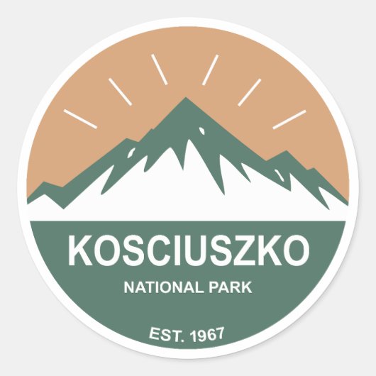 Nationalpark Kosciuszko Runder Aufkleber (Vorderseite)