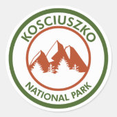 Nationalpark Kosciuszko Runder Aufkleber (Vorderseite)