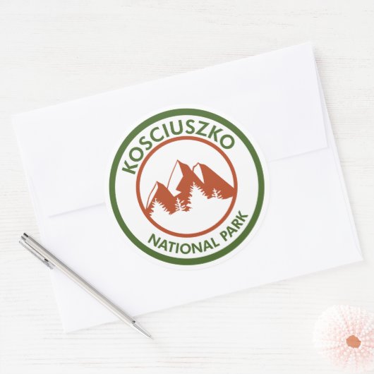 Nationalpark Kosciuszko Runder Aufkleber (Umschlag)