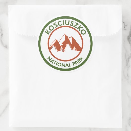 Nationalpark Kosciuszko Runder Aufkleber (Tasche)