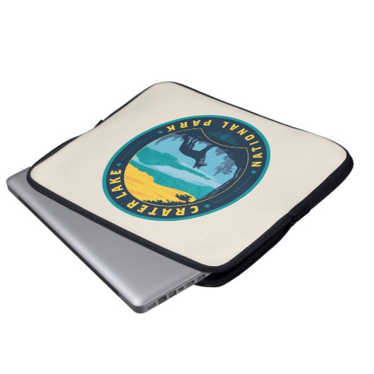 Nationalpark Krater See Laptopschutzhülle (Vorne Knopf)