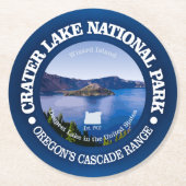 Nationalpark Krater See Runder Pappuntersetzer (Vorderseite)