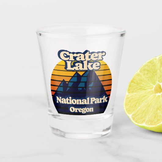 Nationalpark Krater See Schnapsglas (Vorderseite)