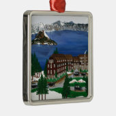 Nationalpark Krater See Silbernes Ornament (Rechts)