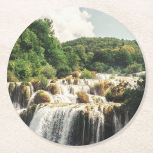 Nationalpark Krka - Wasserfall Skradinski buk Runder Pappuntersetzer