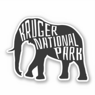 Nationalpark Krüger, Kontur Elephant - Reisen Aufkleber