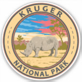 Nationalpark Kruger Rhinoceros Aufkleber (Vorderseite)