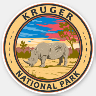 Nationalpark Kruger Rhinoceros Aufkleber