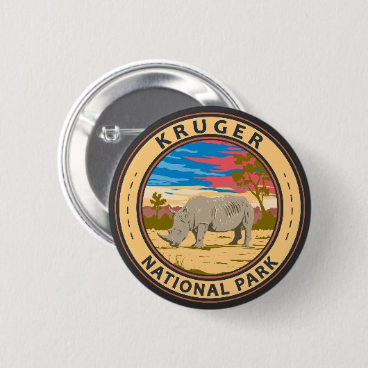 Nationalpark Kruger Rhinoceros Button (Vorne & Hinten)