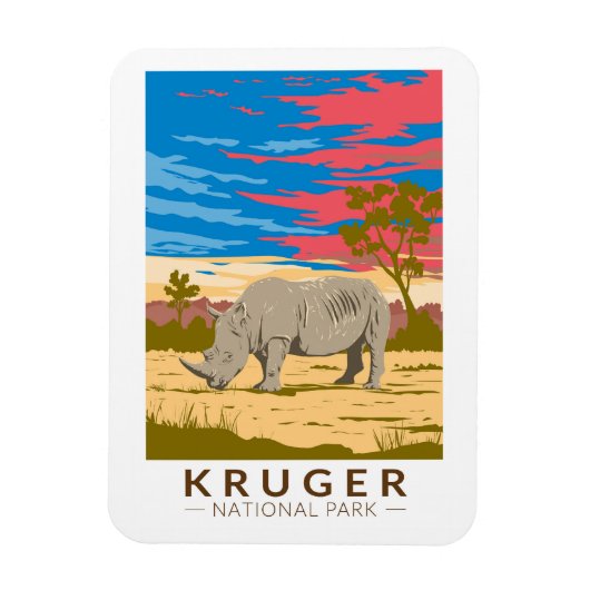 Nationalpark Kruger Rhinoceros Magnet (Vertikal)