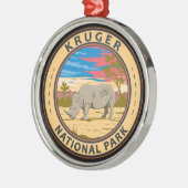 Nationalpark Kruger Rhinoceros Ornament Aus Metall (Links)
