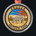 Nationalpark Kruger Rhinoceros Ornament Aus Metall<br><div class="desc">Krüger Vektorgrafik Design. Der Krüger Nationalpark im Nordosten Südafrikas ist eines der größten Spielreservate Afrikas. Seine hohe Dichte an Wildtieren umfasst die Big 5: Löwen,  Leoparden,  Nashörner,  Elefanten und Büffel.</div>