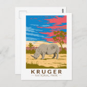 Nationalpark Kruger Rhinoceros Postkarte (Vorne/Hinten)