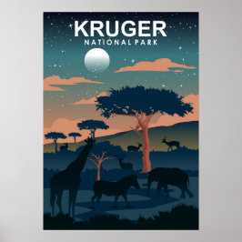 Nationalpark Krüger Vintager Wander- und Kletterga Poster