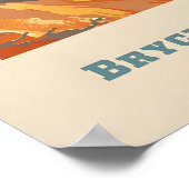 Nationalpark-Kunstposter - Bryce Canyon Retro Poster (Ecke)