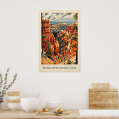 Nationalpark-Kunstposter - Bryce Canyon Retro Poster (Küche)