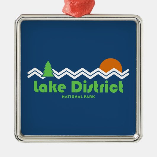 Nationalpark Lake District Retro Ornament Aus Metall (Vorne)