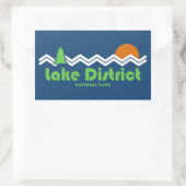 Nationalpark Lake District Retro Rechteckiger Aufkleber (Tasche)