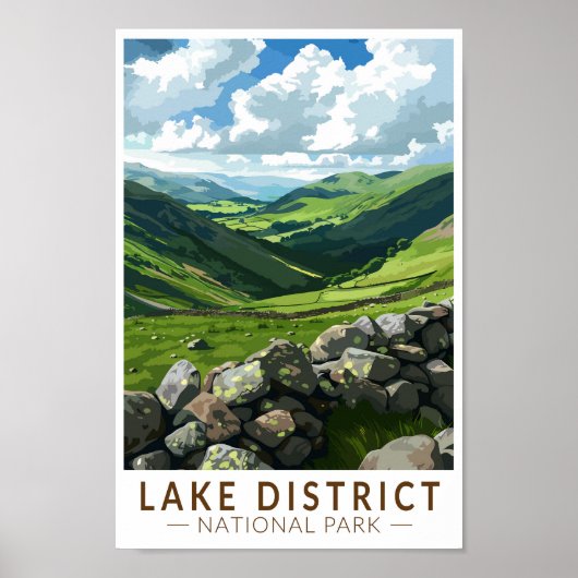 Nationalpark Lake District Vintag Poster (Vorne)