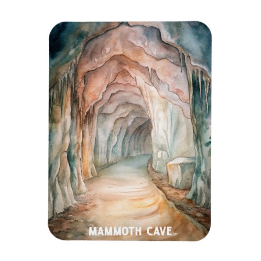 Nationalpark Mammoth Höhle Wasserfarbe Magnet (Vertikal)