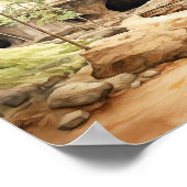 Nationalpark Mammoth Höhle Wasserfarbe Poster (Ecke)