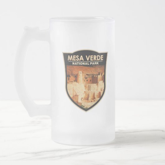 Nationalpark Mesa Verde Abzeichen Mattglas Bierglas (Links)