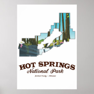 Nationalpark mit heißen Quellen, Landkreis Garland Poster