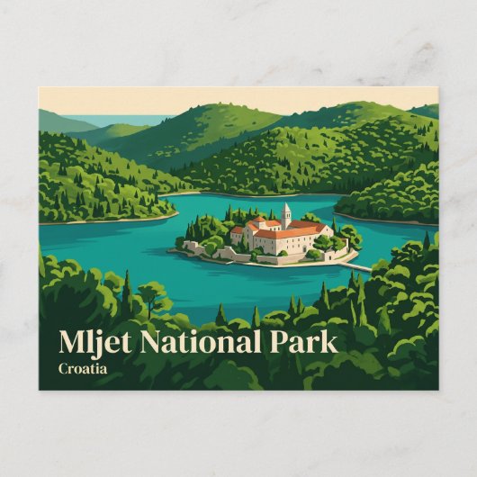 Nationalpark Mljet Kroatien Postkarte (Vorderseite)