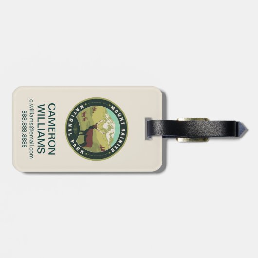 Nationalpark Mount Rainier Gepäckanhänger (Rückseite horizontal)