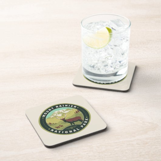 Nationalpark Mount Rainier Getränkeuntersetzer (Rechte Seite)