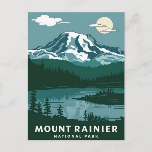 Nationalpark Mount Rainier Postkarte (Vorderseite)