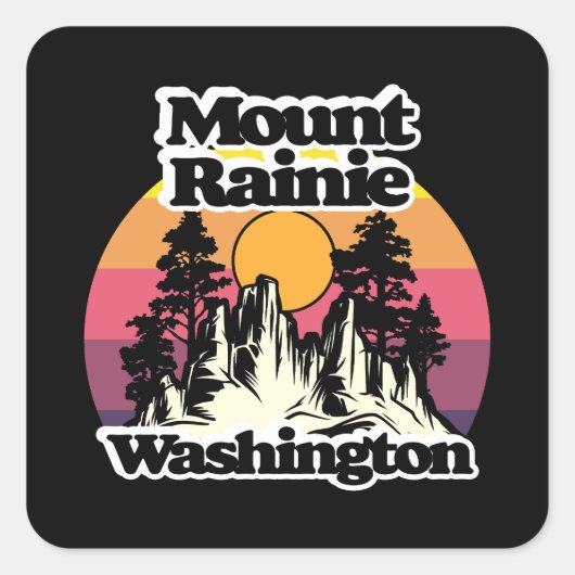 Nationalpark Mount Rainier Quadratischer Aufkleber (Vorderseite)