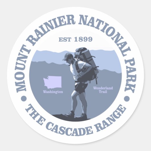 Nationalpark Mount Rainier Runder Aufkleber (Vorderseite)