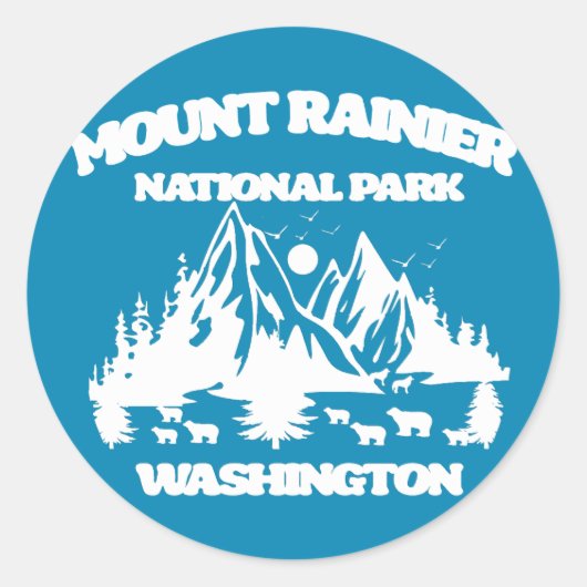Nationalpark Mount Rainier Runder Aufkleber (Vorderseite)