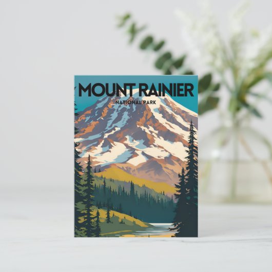 Nationalpark Mount Rainier Traditioneller Ausflugs Postkarte (Stehend Vorderseite)