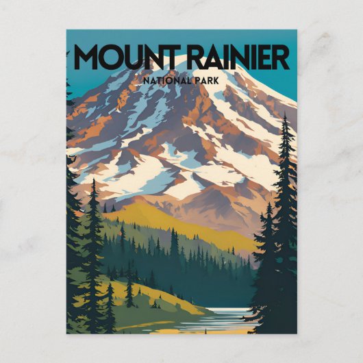 Nationalpark Mount Rainier Traditioneller Ausflugs Postkarte (Vorderseite)