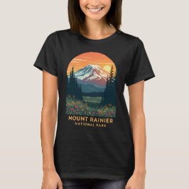 Nationalpark Mount Rainier - Wildblume Sunset T-Shirt
