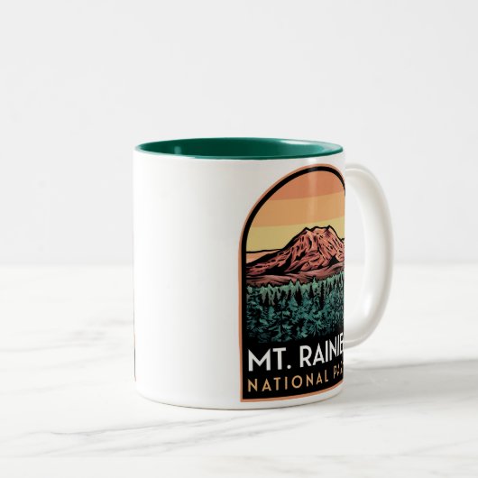 Nationalpark Mount Rainier Zweifarbige Tasse (VorderseiteRechts)