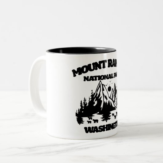 Nationalpark Mount Rainier Zweifarbige Tasse (Vorderseite Links)
