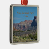 Nationalpark Mountain Zion Silbernes Ornament (Rechts)