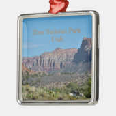 Nationalpark Mountain Zion Silbernes Ornament (Links)