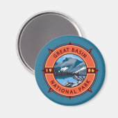Nationalpark Nationalpark Retro Kompass Emblem Magnet (Vorderseite/Rückseite)