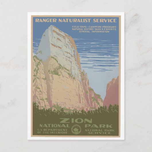 Nationalpark Nationalpark Vintage Postkarte (Vorderseite)