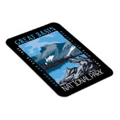 Nationalpark Nevada Retro Grosses Becken Magnet (Rechte Seite)
